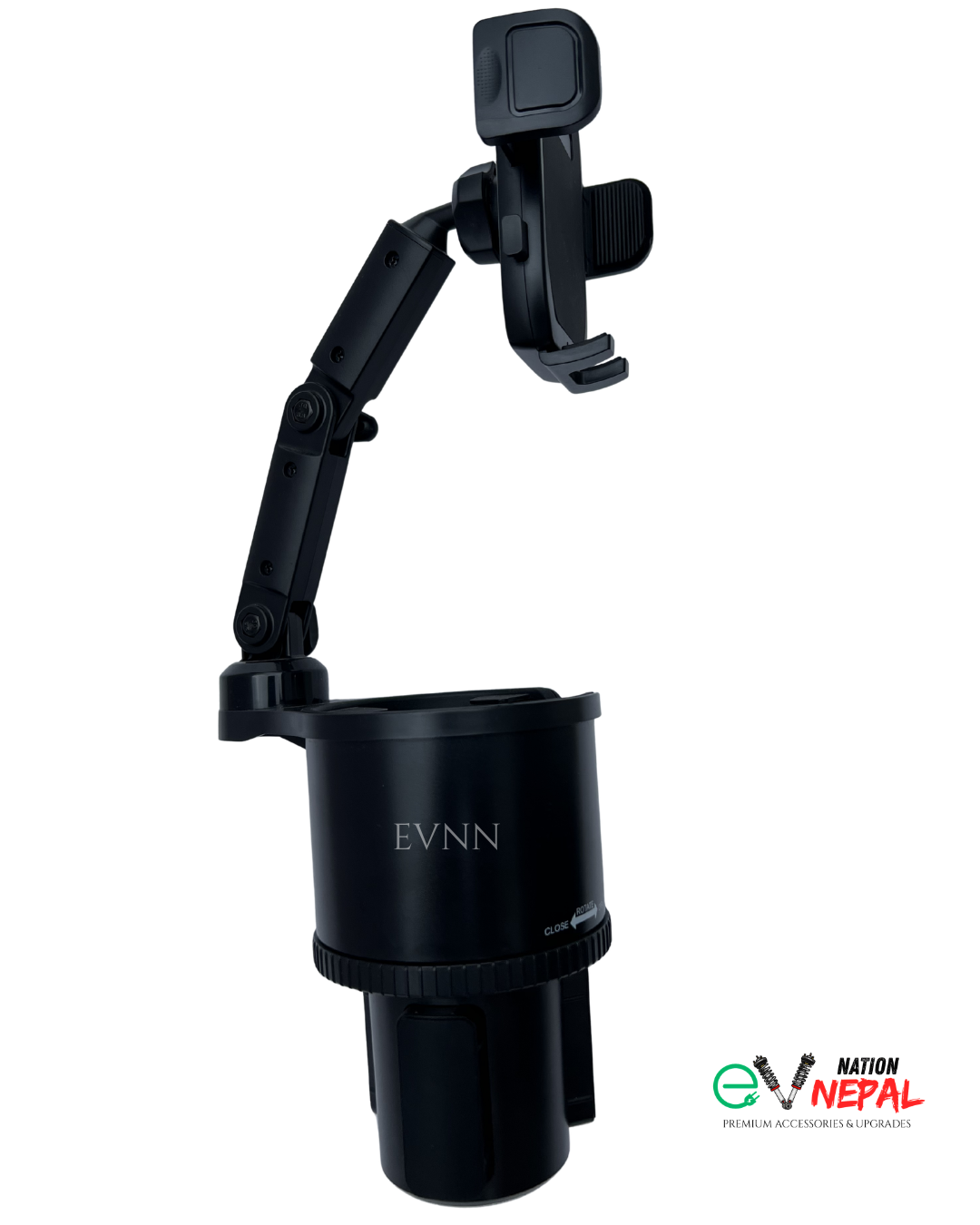 Car Phone Holder with Cup Holder 2 in 1 – 360° Rotatable Mount